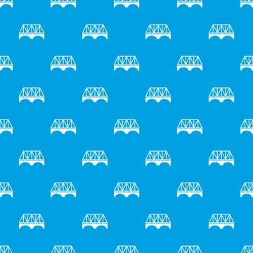Railway arch bridge pattern vector seamless blue Stock Illustration