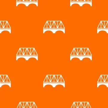 Railway arch bridge pattern vector orange Stock Illustration