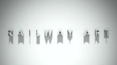 Railway art 3D title animation with shadows on a white background Stock Footage 296855375