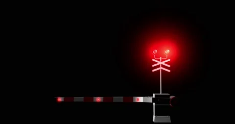 Railway barrier up down Stock Footage 130663262