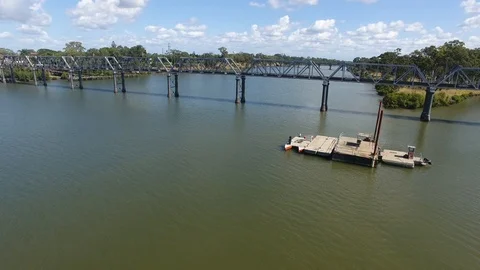 Railway Bridge Bundaberg Stock Footage 89409620