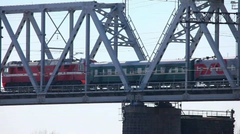 Railway bridge. Stock Footage