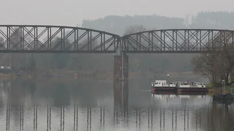 Railway bridge HD Stock Footage 33824889