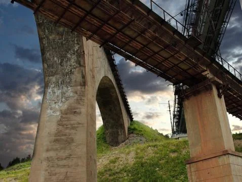 The railway bridge Stock Illustration