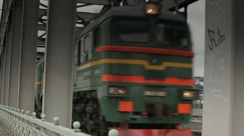 Railway bridge over the river. Video stock 22157759