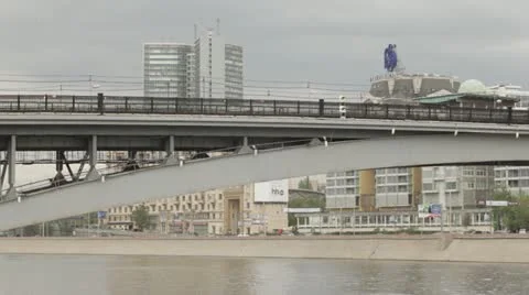 Railway bridge over the river. Stock Footage 22157929