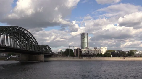The railway bridge over the river Stock Footage 37312150