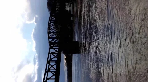 Railway bridge over a river Stock Footage 46272530