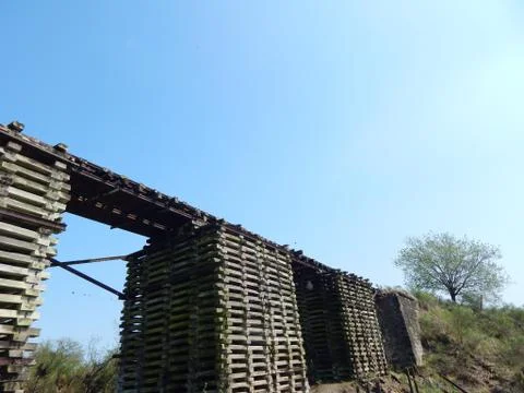 Railway bridge. 库存照片