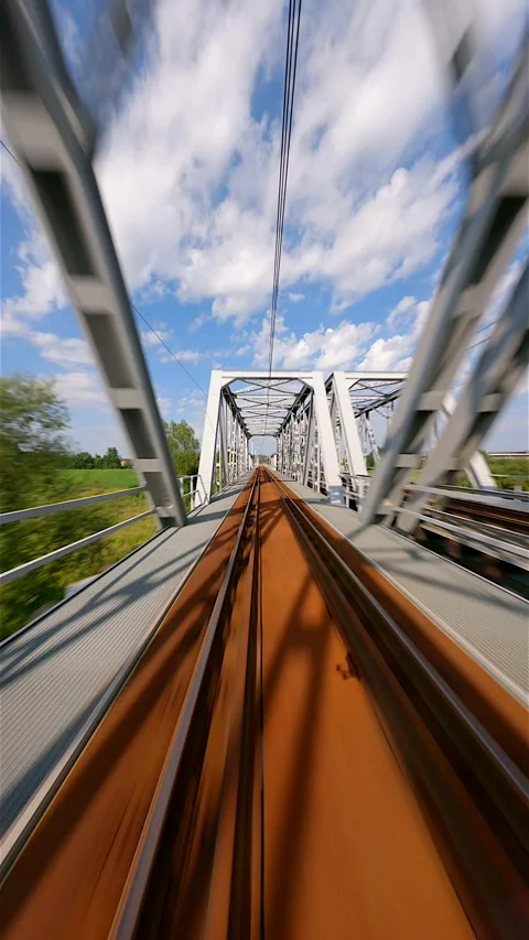 The railway bridge in summer. Video stock 251172922