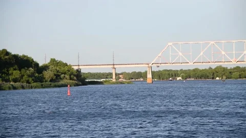 Railway bridge at sunset Stock Footage 222793219