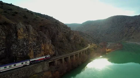 Railway Bridge Train Stock Footage 108062963