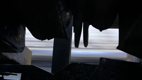 Railway Buffer Connection between Train Wagon.During the Trip  Stock Footage 78000399