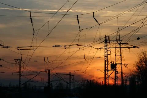 Railway Cables Stock Photos