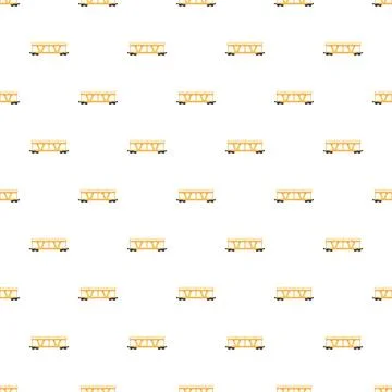 Railway cargo wagon seamless pattern for transport logistics Stock Illustration