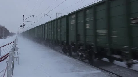 Railway Carriages in motion Stock Footage 58282233