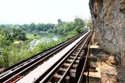 Railway on the cliff Stock-Fotos