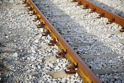 Railway close up Stock Photos