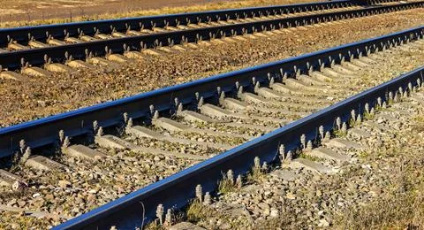 Railway close up. Stock Photos