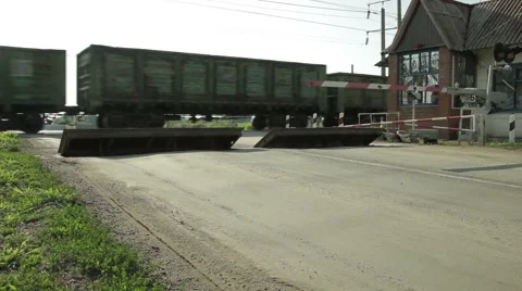 Railway crossing Stock Footage 56559098