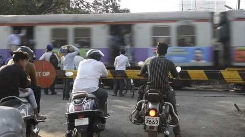 Railway crossing Stock Footage 102453455