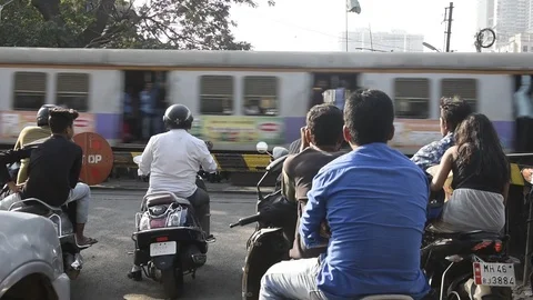 Railway crossing Stock Footage 102453472