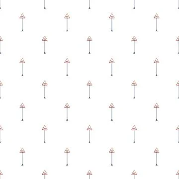 Railway crossing warning sign pattern background Stockillustratie