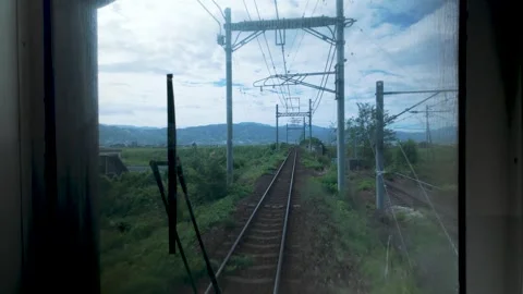 Railway Driver Perspective on a Local Train Route Stock Footage 336387978