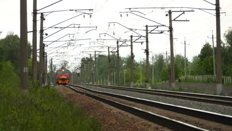 Railway, electric train Stock Footage 201967826