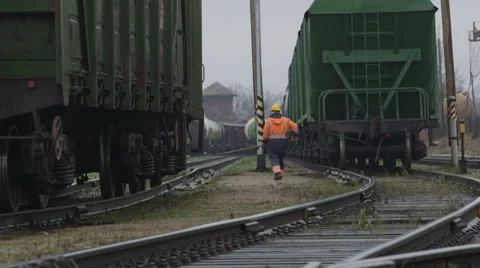 Railway employee Stock Footage 33327237