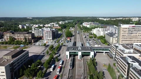 Railway in Espoo Stock Footage 199459126