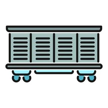 Railway freight wagon icon representing logistic transport Stock Illustration