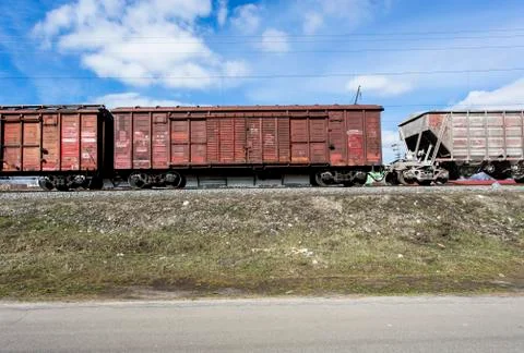 Railway freight wagon Stock Photos