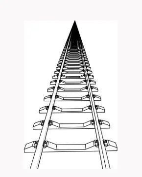The railway going forward. 3d vector illustration on a white Stock Illustration
