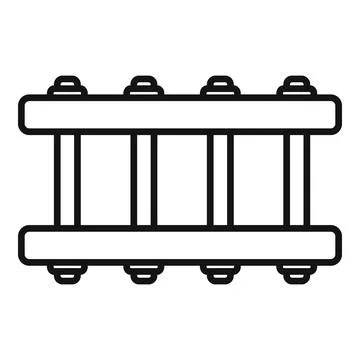 Railway icon outline vector. Train platform Stock Illustration