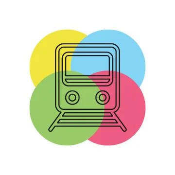 Railway icon - vector train - rail station Stock Illustration