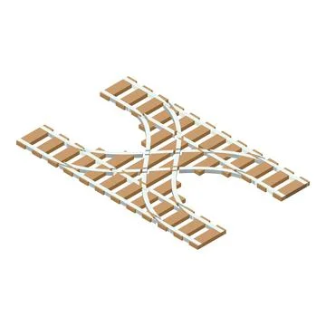 Railway intersection icon, isometric style Illustrazione stock