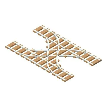 Railway intersection icon, isometric style Stock Illustration