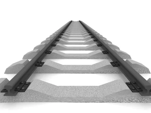 Railway isolated on white Illustrazione stock