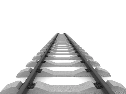 Railway isolated on white Stockillustratie