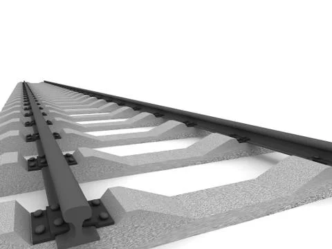 Railway isolated on white Illustrazione stock