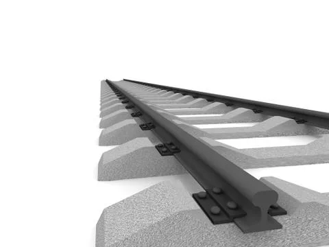 Railway isolated on white Illustrazione stock