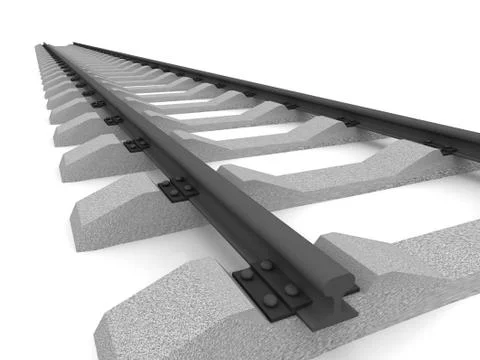 Railway isolated on white Illustrazione stock