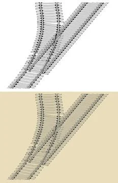 Railway junction illustration イラスト素材