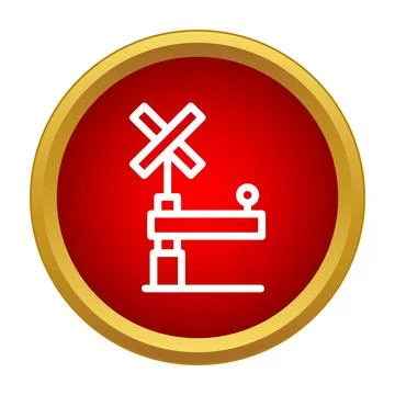 Railway level crossing barrier warning sign icon イラスト素材