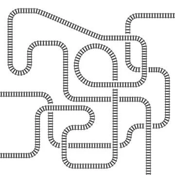 Railway line track isolated vector illustration Illustrazione stock