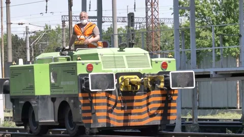 Railway Maintenance Worker Stock Footage 156811453