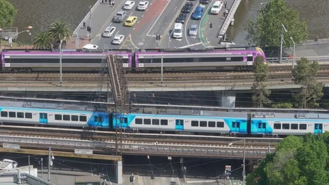 Railway in Melbourne Stock Footage 75741621