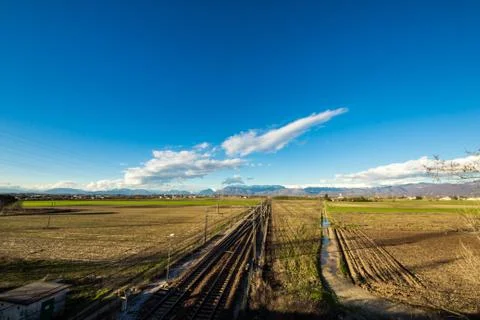 Railway to the mountains Stock Photos