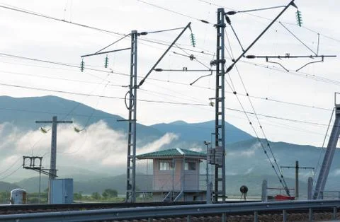 Railway in the mountains Stock Photos